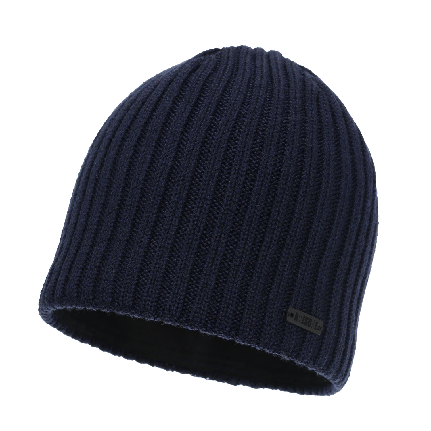 Pánská zimní čiapka, tmavomodrá, s merino vlnou, Adagio