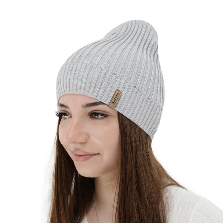 Dámská podzimní/ jarní čiapka, s bavlnou, šedá, Mirona