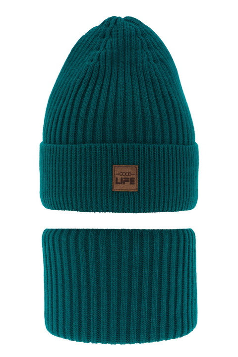 Komplet zimný chlapčenský: čiapka a tunel zelený Basilio