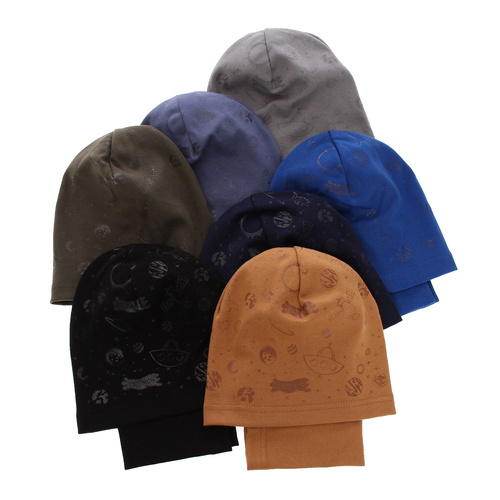 Jesenný/jarný chlapčenský set: čiapka a tunel modrý Kosmos