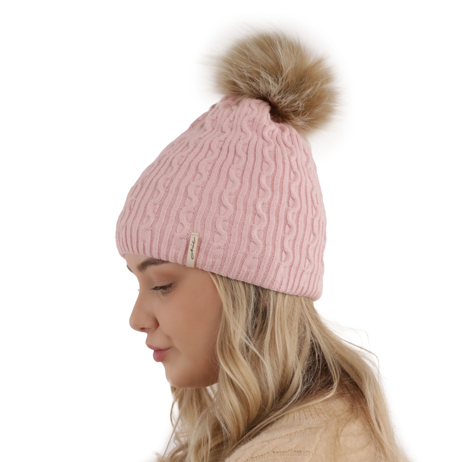 Zimná čiapka pre ženy zelená s bambulou Xena