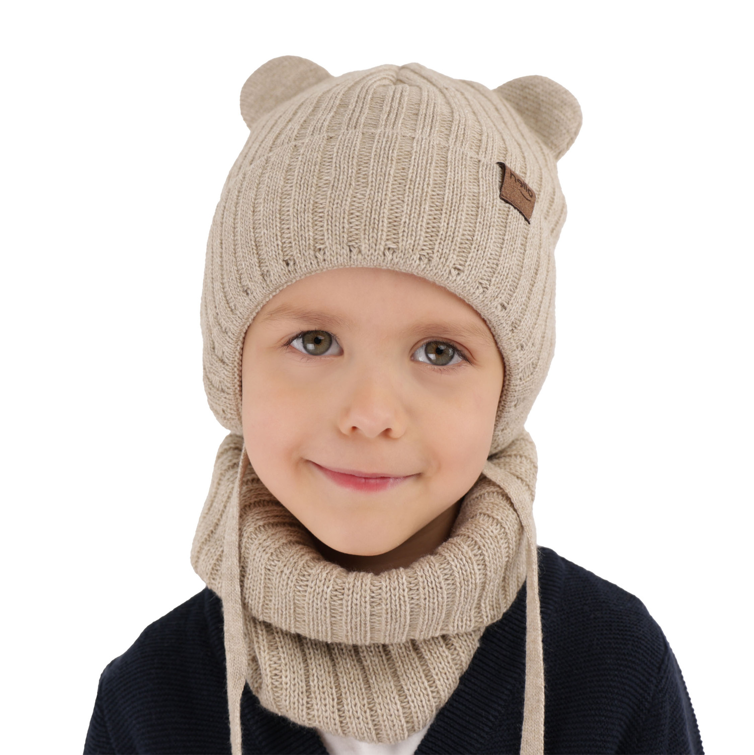 Kompletná zimná detská sada: čiapka a šál modrý Ferven