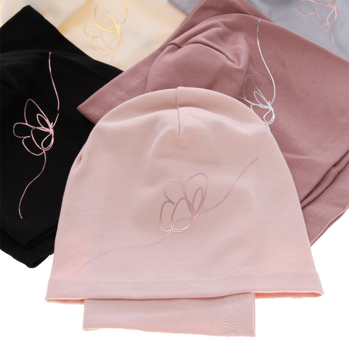 Jesenný/jarný set pre dievča: čiapka a komín černý bavlnený Jula