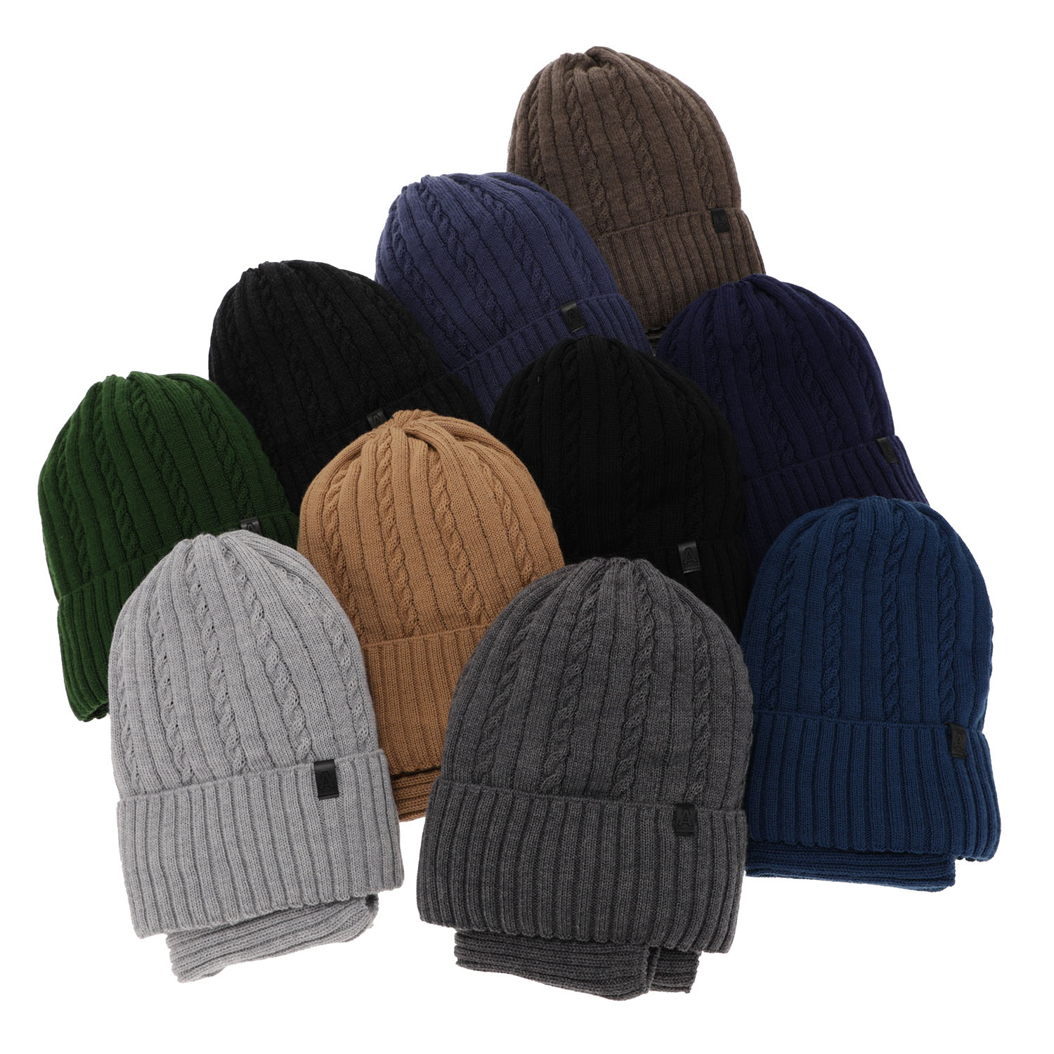 Komplet zimný chlapčenský: čiapka a šál tmavě modrý merino vlna Kairo