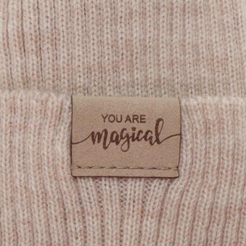 Komplet podzimní, jarní dívčí: čiapka a tunel, krémový, 100 % merino vlnená, Magenta