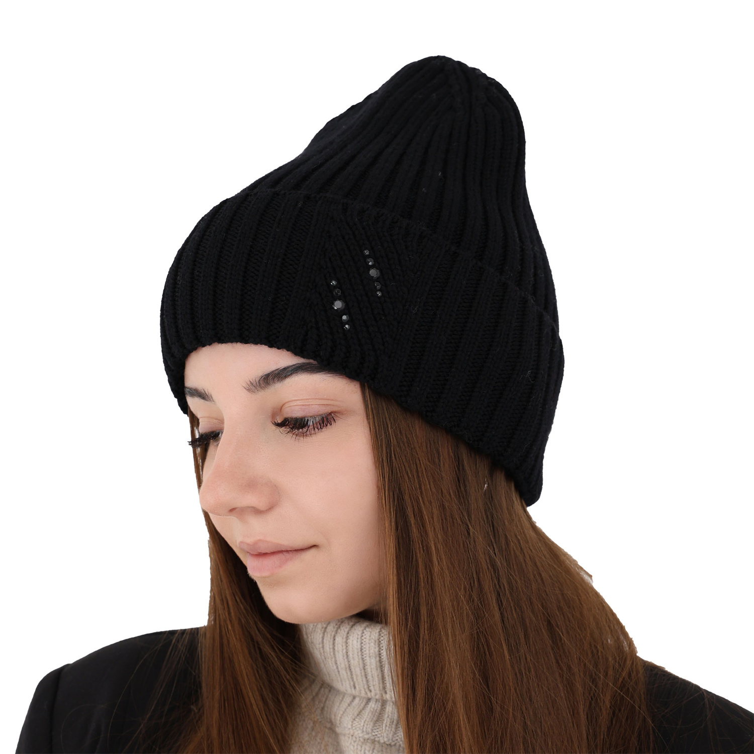 Dámská zimní čepice béžová 100% extra fine merino vlněná Ariga