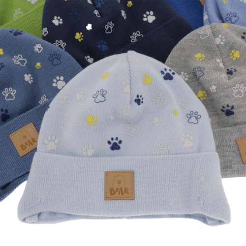 Jesenná/jarná chlapčenská čiapka zelená s bambulí Folik