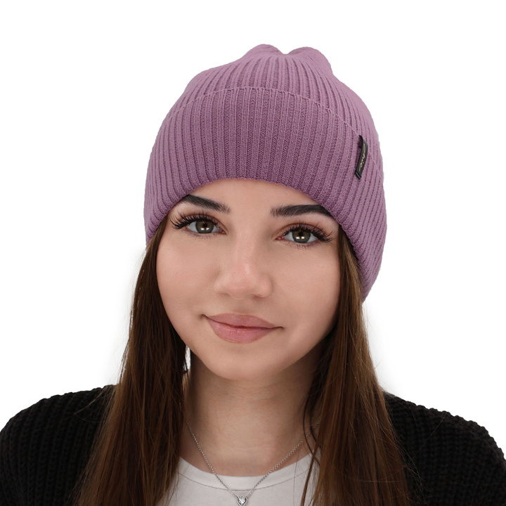 Dámská zimní čepice růžová 100% extra fine merino vlněná Megan