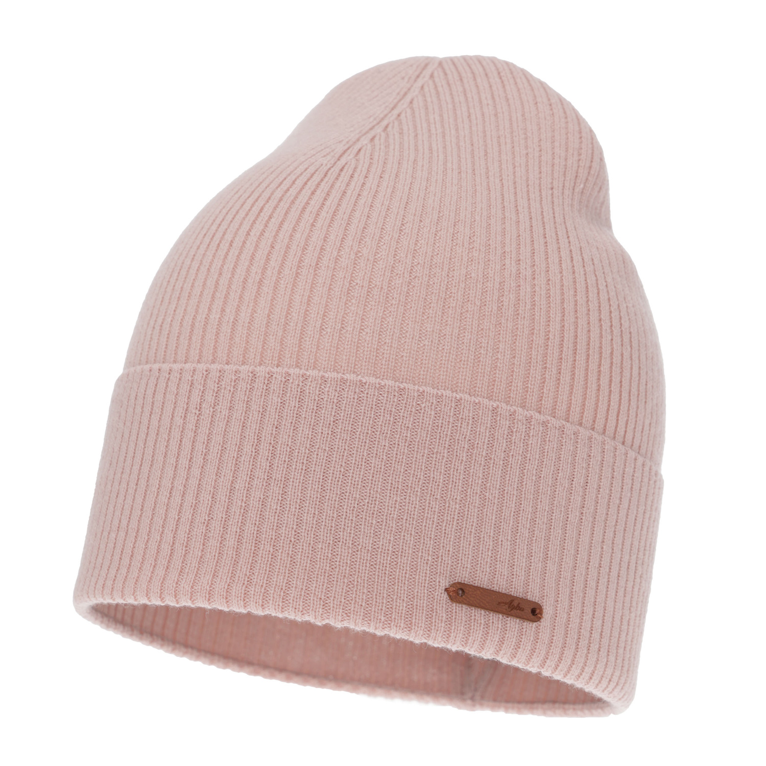 Dámská podzimní, zimní čiapka, ružová, 100 % merino vlnená, Flerra