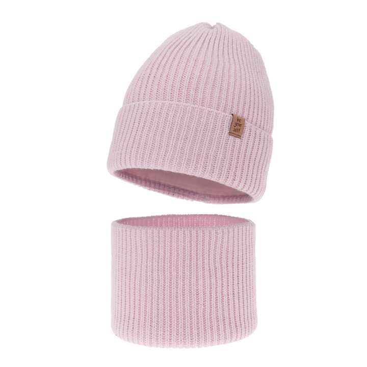 Komplet zimnej dívčej: čiapka a tunel fialový Edera