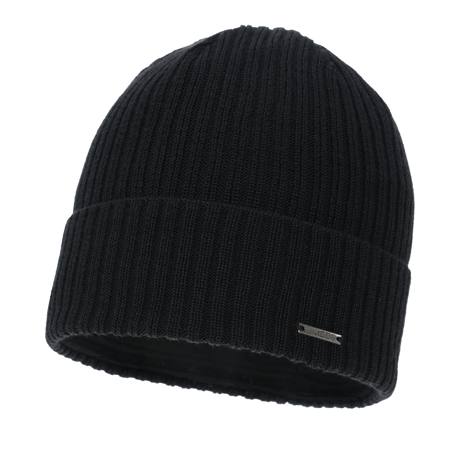 Pánská zimní čiapka, čierna, s merino vlnou, Baltor