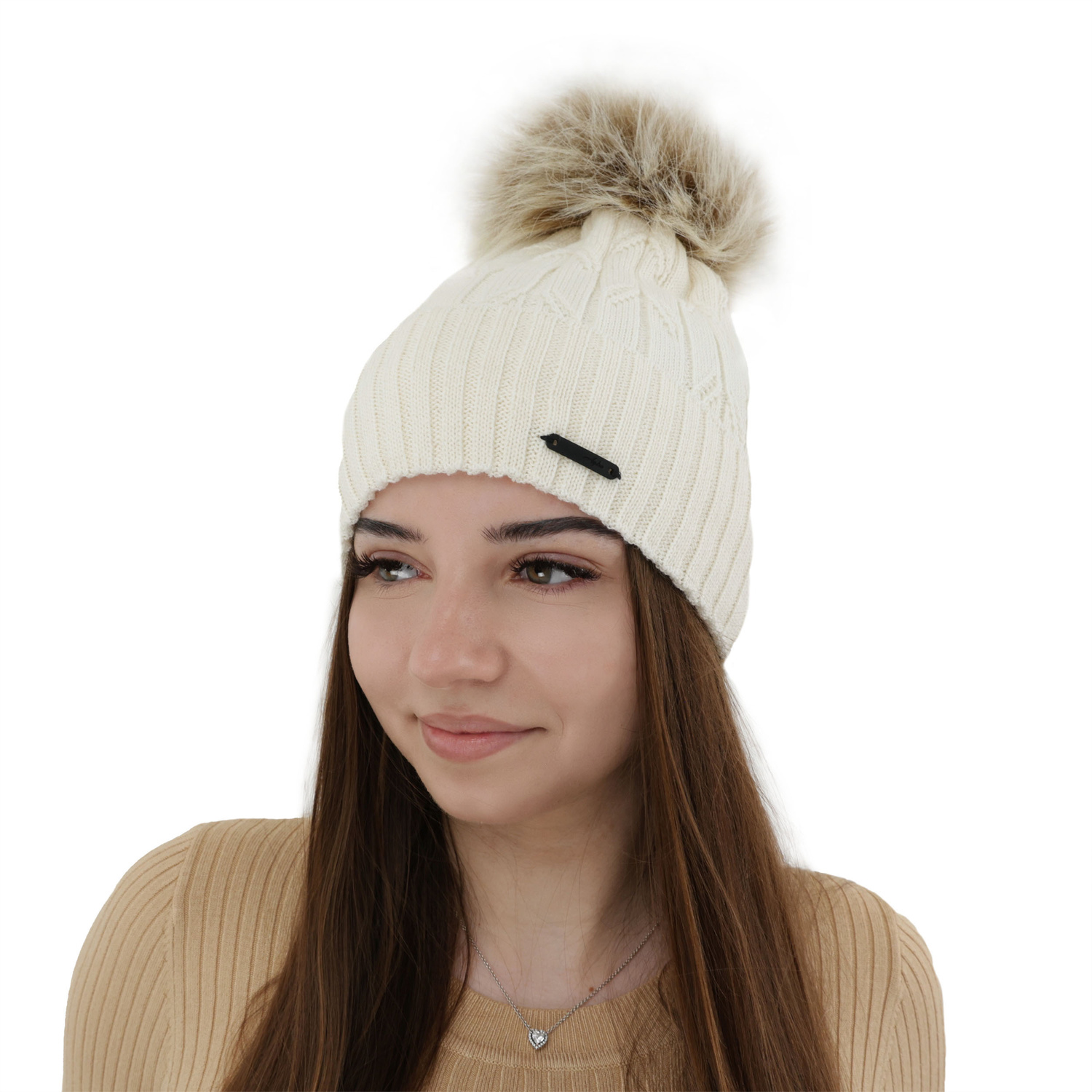 Dámska zimná čiapka růžová merino vlnená Talaria