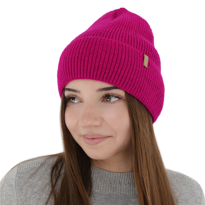 Dámská zimní čiapka, amarantová, s merino vlnou, Tahoe