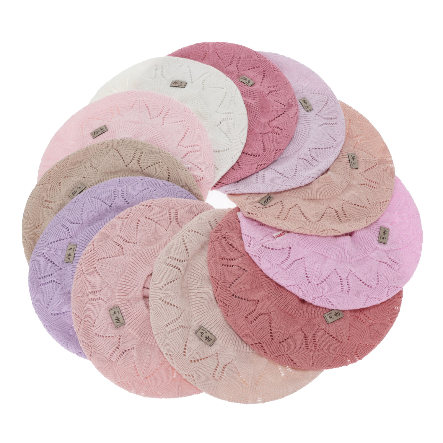 Beret dievčenský podzimný, jarný, béžový, Liveria