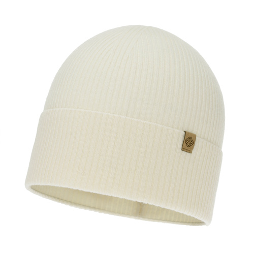 Dámská podzimná/zimná čiapka, krémová, s merino vlnou s kašmírom, Alineta