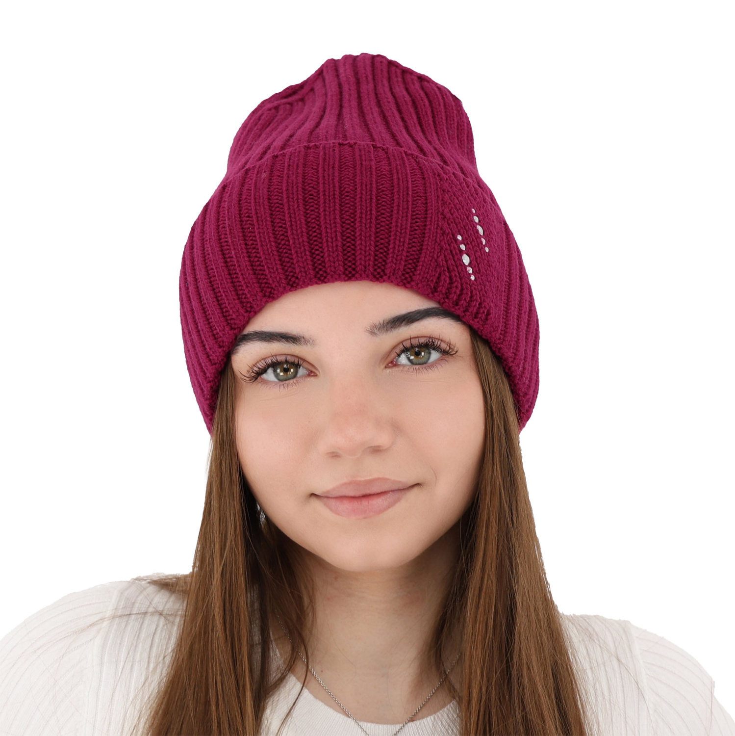 Dámská zimní čepice růžová 100% extra fine merino vlněná Ariga