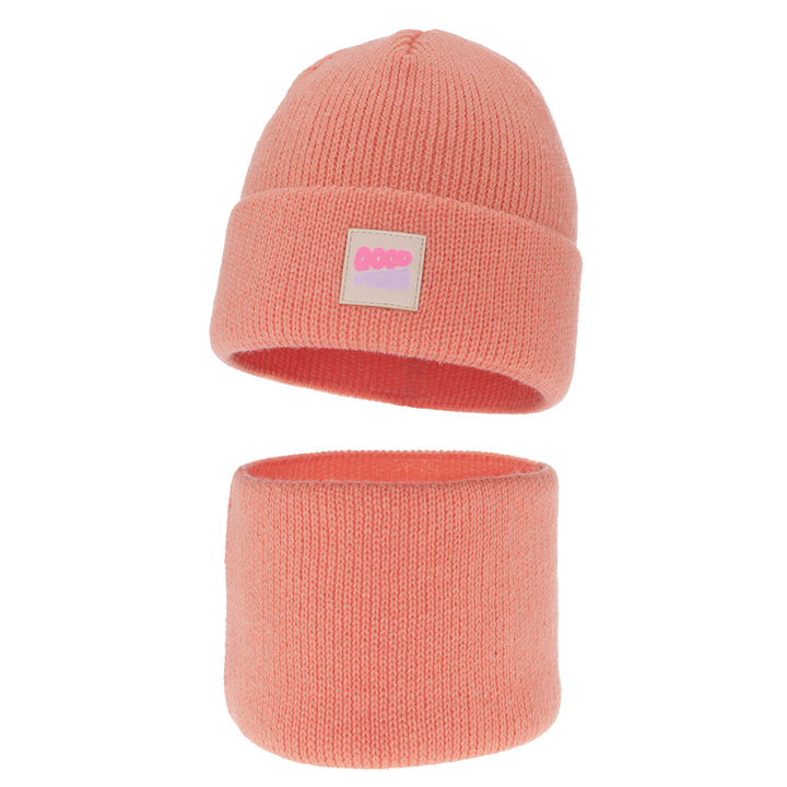 Komplet zimnej dívčej: čiapka a tunel oranžový Josephin