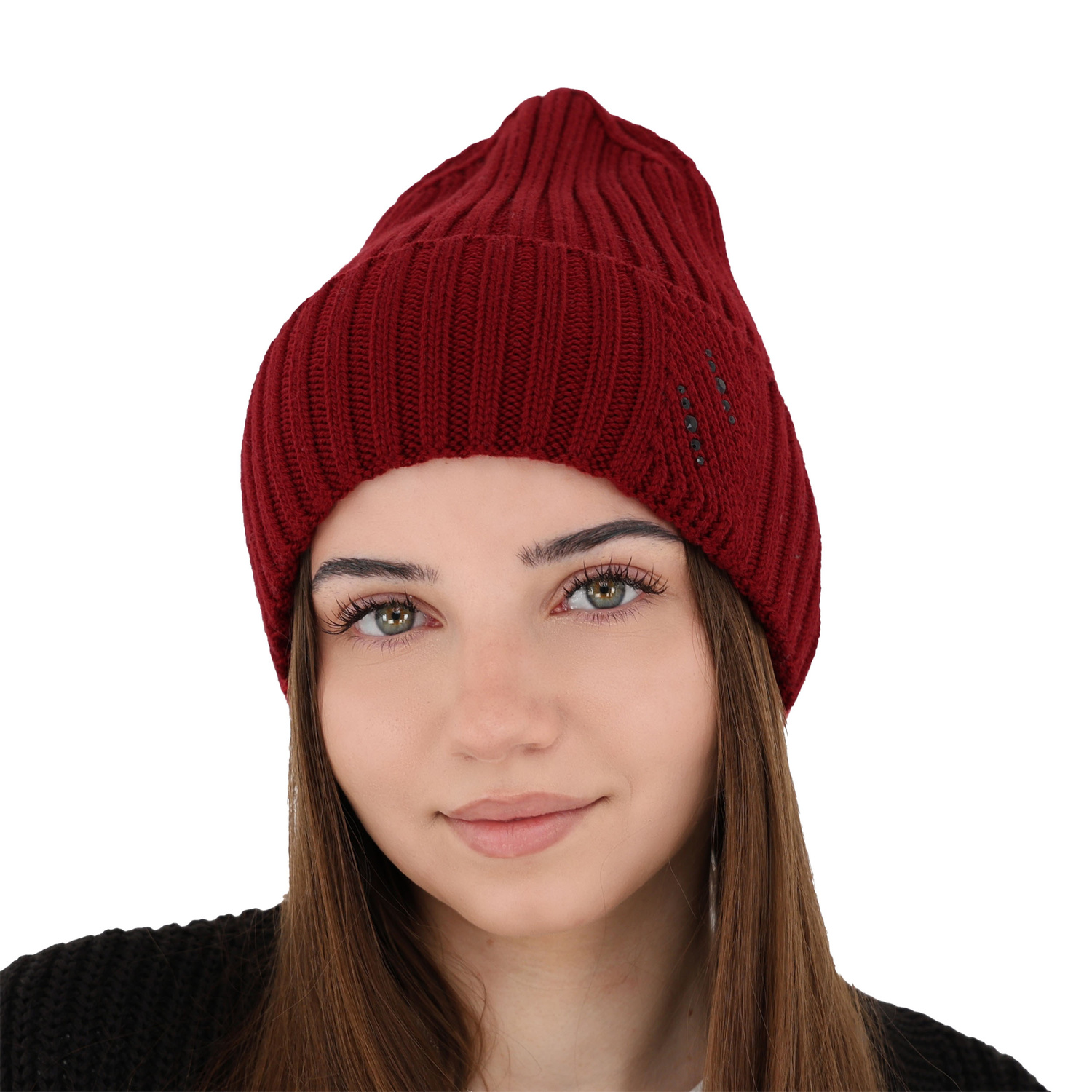 Dámská zimní čepice růžová 100% extra fine merino vlněná Ariga