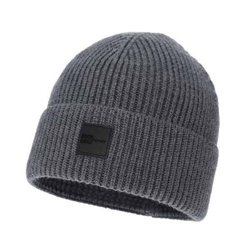  Pánská zimní čepice šedý 100% merino vlněná Iron