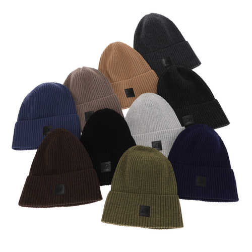 Pánska jarná- zimná čiapka modrá 100% extra fine merino vlněná Matias