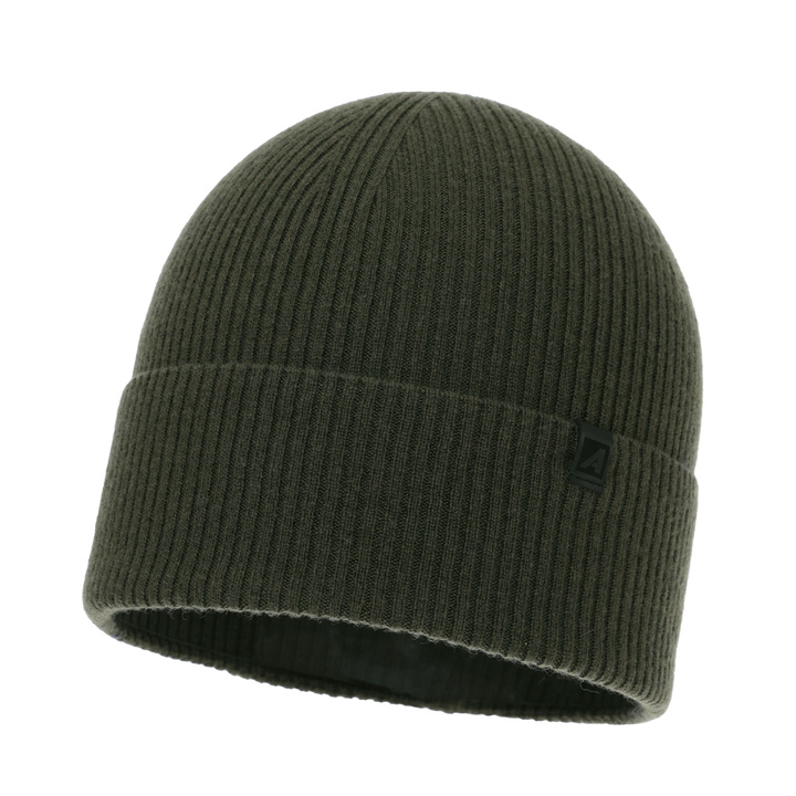 Pánská zimní čiapka, khaki, s merino vlnou s kašmírom, Azuryt