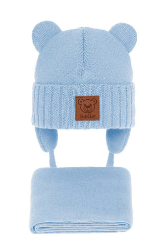 Zimný set pre chlapcov: čiapka a šál svetlomodrý Petit