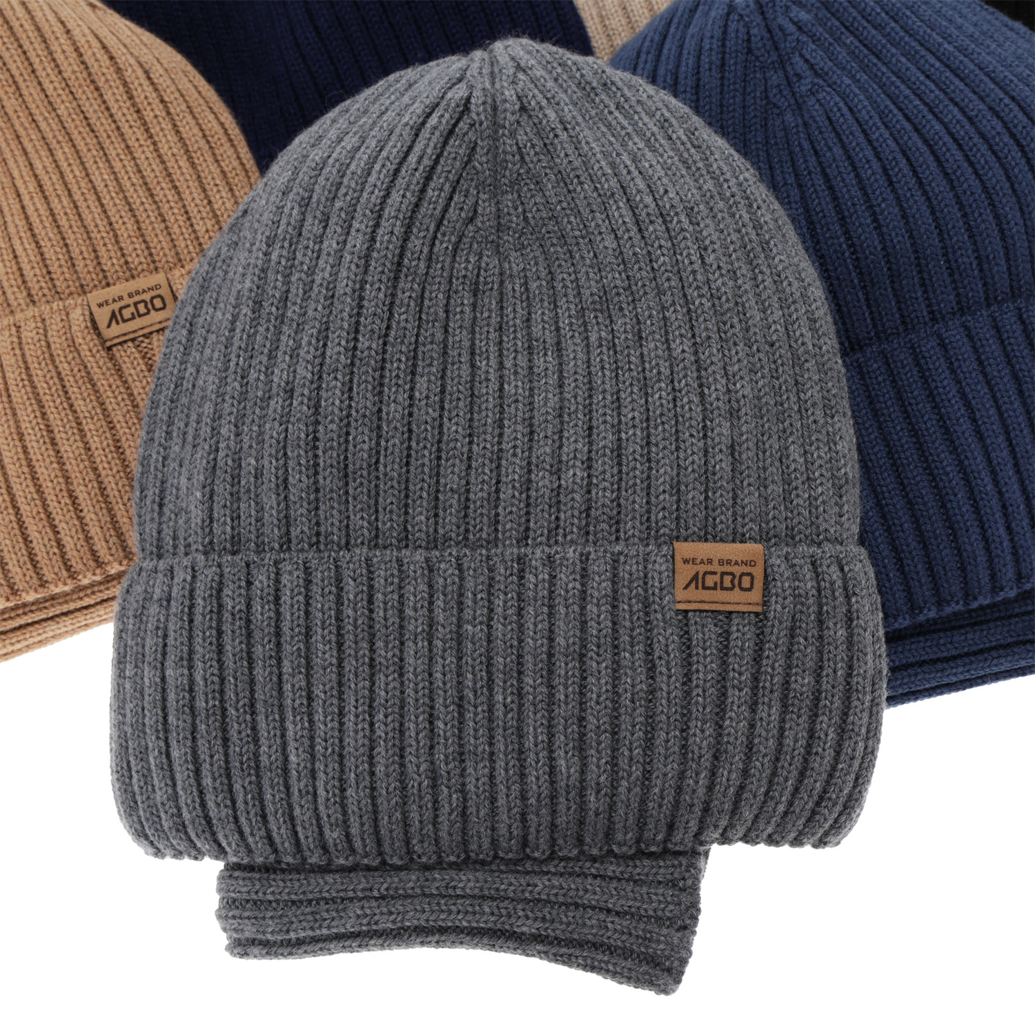 Komplet zimní chlapecký: čiapka a tunel, zimný, modrý, 100 % merino vlnený, podšitý merino vlnou, Domin