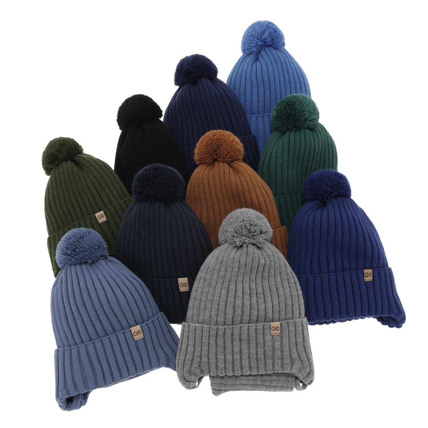 Komplet zimný chlapčenský: čiapka a tunel černý s bambuľou Carlo