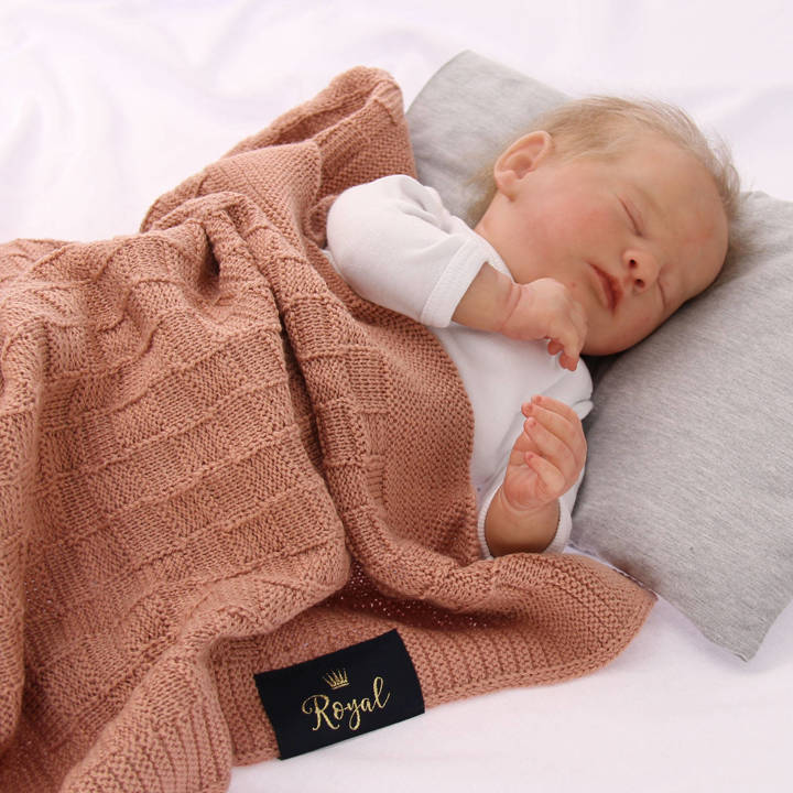 Vlnená deka pre bábätko/ dojča ružová Elf